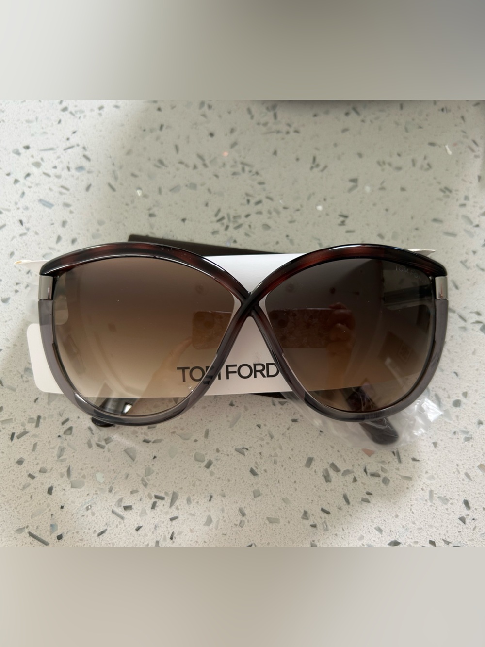 Tom Ford Brown Gradient Oversized Women's Sunglasses